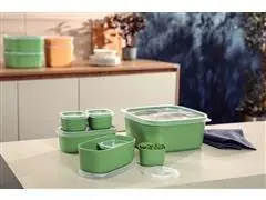 Conjunto de Potes Tramontina Mixcolor Verde Sálvia com Tampa 7 Peças - 1