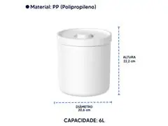 Lixeira OU Bold 6 Litros Branco - 1