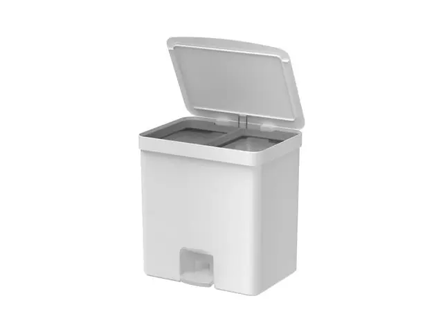 Lixeira de Pedal OU Trium 20 Litros com Duplo Compartimento Branco