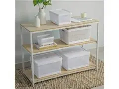 Cesto Organizador OU Grid com Tampa 8 Litros Bege - 3