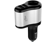 Carregador ELG USB Veicular Universal Cinza