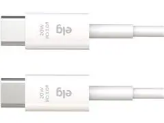 Cabo ELG 3A 20W Power Delivery USB Tipo-C para USB Branco - 1