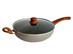 Wok Carol Antiadherente con tapa de vidrio 26 cm gris - 0