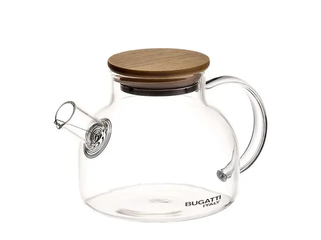 Bule de Vidro Bugatti com Coador de Bico Chá Aço Inox 500ML