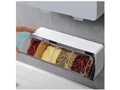 Porta Tempero Prana Cozinha Condimentos 4 Divisórias de Parede - 2