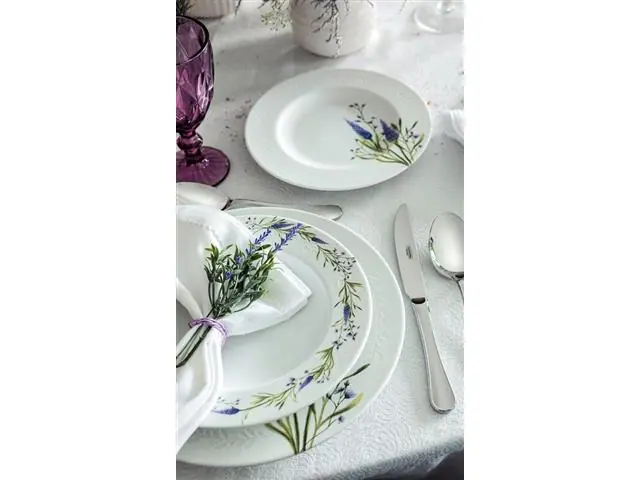 Kit Prato Raso Tramontina Lilla em Porcelana Decorada 28 cm 6 Peças