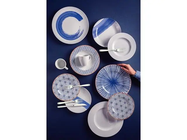 Aparelho de Jantar Tramontina Abstratta em Porcelana Decorada 20 Peças