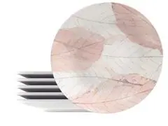 Kit Prato Raso Tramontina Rosé em Porcelana Decorada 28 cm 06 Peças - 1