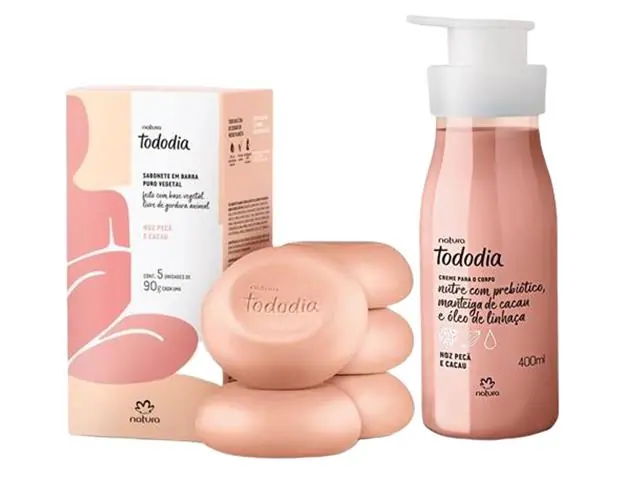 Combo Natura TodoDia Noz Pecã Sabonetes 5 Uni + Hidratante Corpo 400ml