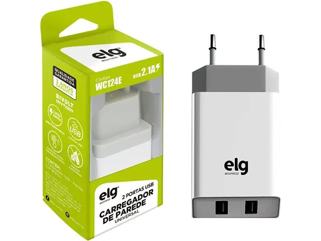 Carregador Universal ELG WC124E 2 Entradas USB Branco