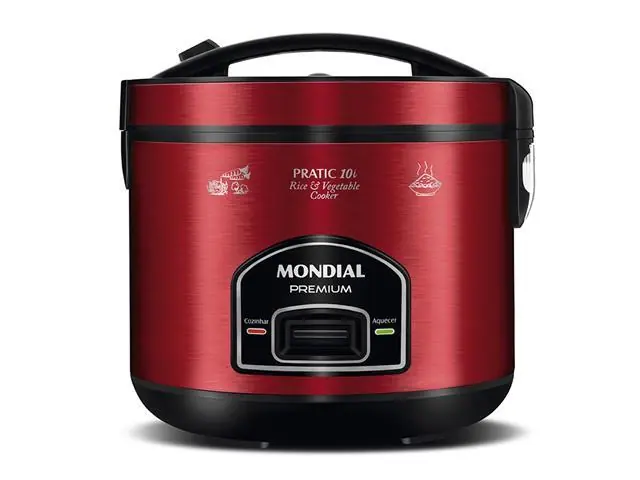 Panela Elétrica de Arroz Mondial PE-46-10X Pratic Red 10 Xícaras 220V