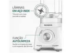 Liquidificador Pratic Power Mondial Branco - L-97-W 550W - 4