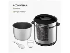 Panela de Pressão Elétrica Digital 6L Mondial Preto/Inox 1000W - 6