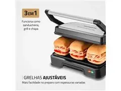 Grill Master Press Duo 180 Mondial Preto/Inox - PG-01-180 1000W - 2