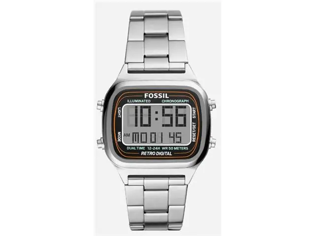 Relógio Fossil Masculino Retro Digital Prata FS5844/1KN