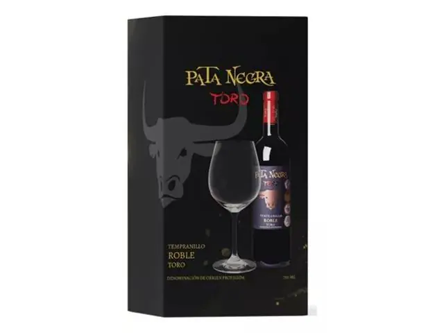 Kit Vinho Tinto Espanhol Pata Negra Toro 750ML com Taça de Cristal