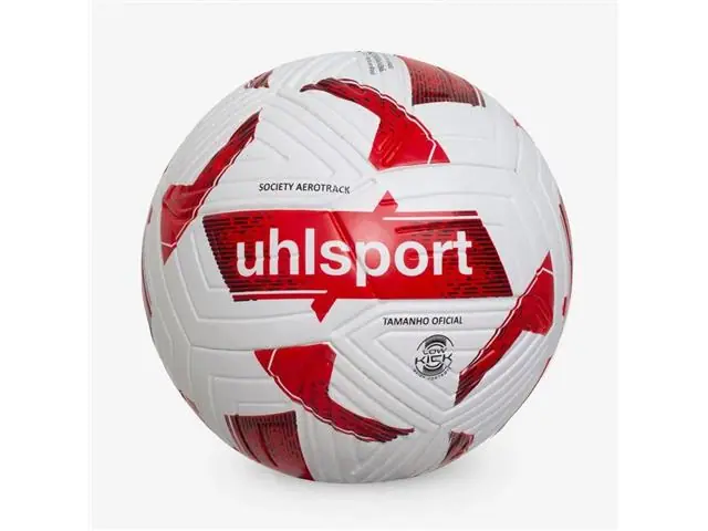 Bola de Futebol Society Uhlsport Aerotrack Branco e Vermelho