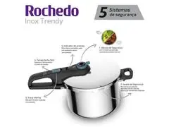 Panela de Pressão Rochedo Inox Trendy 6L Fechamento Externo - 4