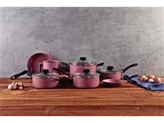 Jogo de Panelas Tramontina em Alumínio Starflon Max Rosa 07 Peças - 1