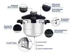 Panela de Pressão Tramontina Presto com Fundo Triplo 6 L - 2