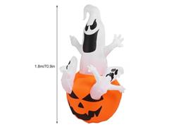 Inflable de calabaza de 1,80 m con luz led - 1