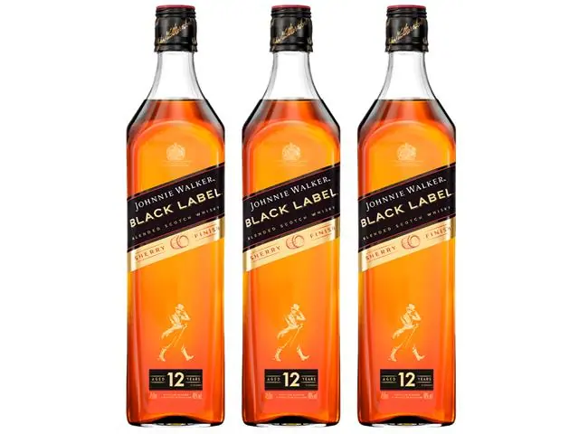 Kit 3 Whisky Blended Johnnie Walker Black Label Sherry Finish 750ml