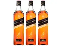 Kit 3 Whisky Blended Johnnie Walker Black Label Sherry Finish 750ml - 0