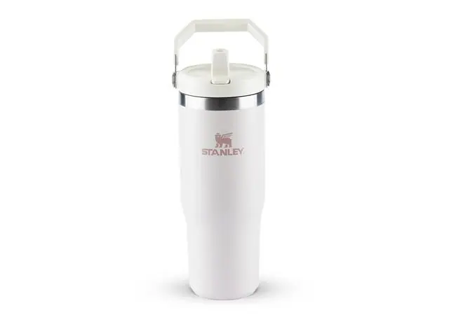 Garrafa Tumbler Térmico Flip Straw Stanley Rose Quartz 887ML