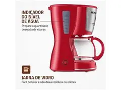 Cafeteira Elétrica Dolce Arome Mondial Vermelho/Inox 800W - 3