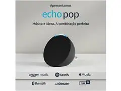 Echo Pop Amazon C/Alexa Smart Speaker Compacto C/Som Envolvente Preto - 6