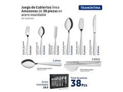 Juego de Cubiertos 38 Pzs Tramontina Amazonas Acero Inox - 1