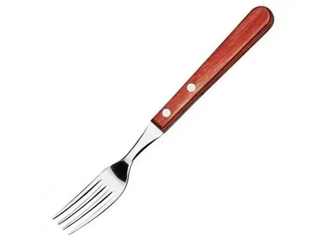 Garfo Jumbo Tramontina Churrasco Inox e Cabo Polywood Vermelho