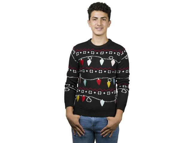 Uggly Sweater Focos Navideños  Hombre - Talla M