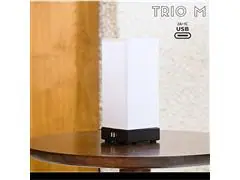 Luminária de Mesa USB TRIO MINI Base Preta com Cúpula Branca - 1