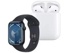 Apple Watch Series 9 GPS 45mm Meia Noite + Apple AirPods 2Gen - 0