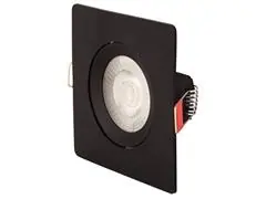 Spot LED Tramontina Quadrado 5W 3000K Preto com Luz Amarela - 1