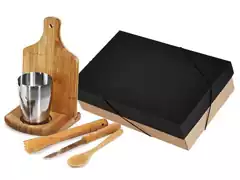 Kit para Caipirinha com Copo Inox Welf Bambu 6 peças