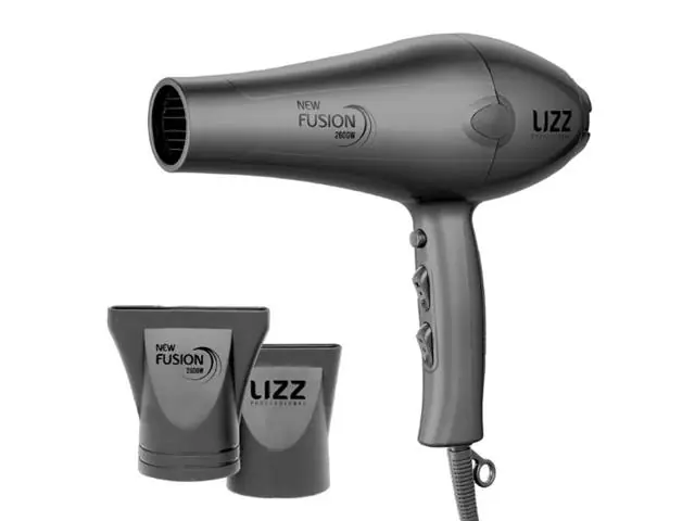 Secador de Cabelos Lizz Fusion Profissional Cinza/Grafite 2600W 220V