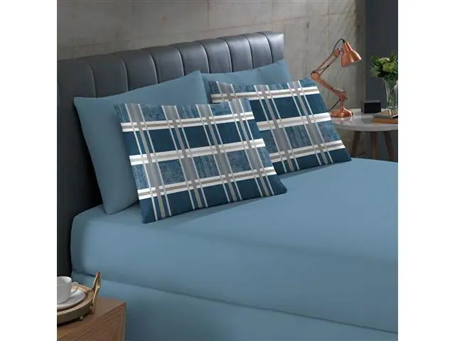 Fronha Basic Buettner Estampado Escócia Azul