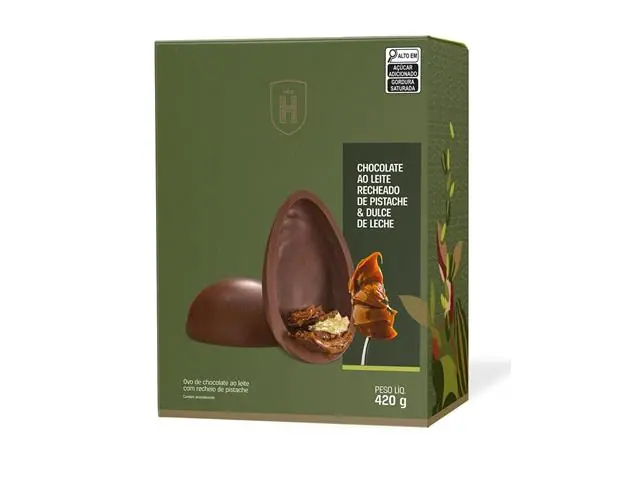 Ovo de Páscoa Havanna Chocolate ao Leite Recheado com Pistache 420G