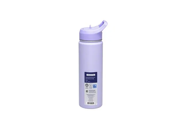 Garrafa Térmica Tramontina 650 ml Lilás com Canudo