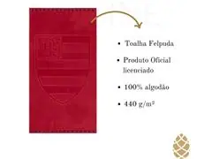 Toalha Buettner Jacquard Futebol Flamengo Vermelha Barra Trabalhada - 5