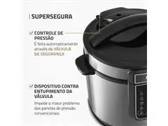 Panela de Pressão Elétrica Mondial, Master Cooker 700W 3L Preto 110V - 4