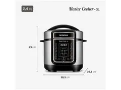 Panela de Pressão Elétrica Mondial, Master Cooker 700W 3L Preto 110V - 8
