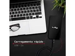 Cabo Lity C11P USB A - USB C Carregamento Rápido Até 60W E 3A 2M Preto - 3