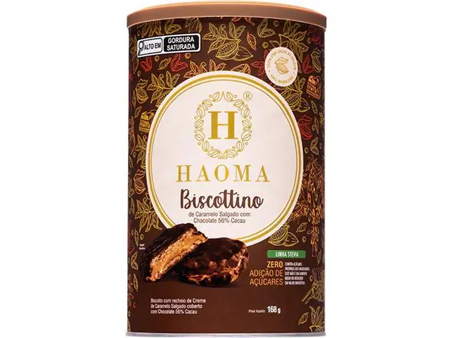 Biscottino com Chocolate 56% Haoma Linha Stevia 168G