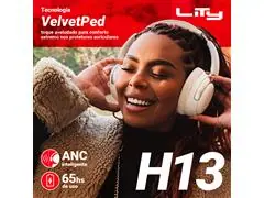 Headphone Lity H13P Bluetooth 5.3 65 Horas Anc Híbrido Branco - 5