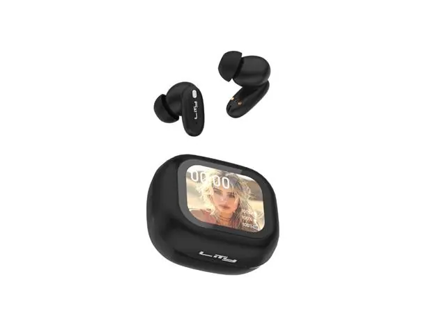 FONE BLUETOOTH TWS – DISPLAY TOUCH | 25H | ANC (T15P - PRETO)