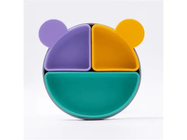Prato Infantil Silicone com Divisórias Removíveis Ursinho Petit Piá