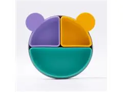 Prato Infantil Silicone com Divisórias Removíveis Ursinho Petit Piá